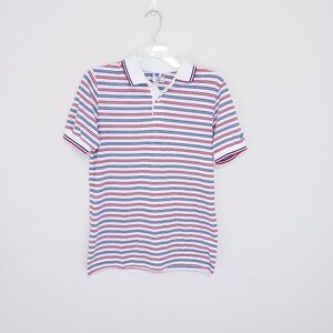 Vintage Team USA Levi's Red White Blue Striped Medium Polo Shirt 1980s Olympics